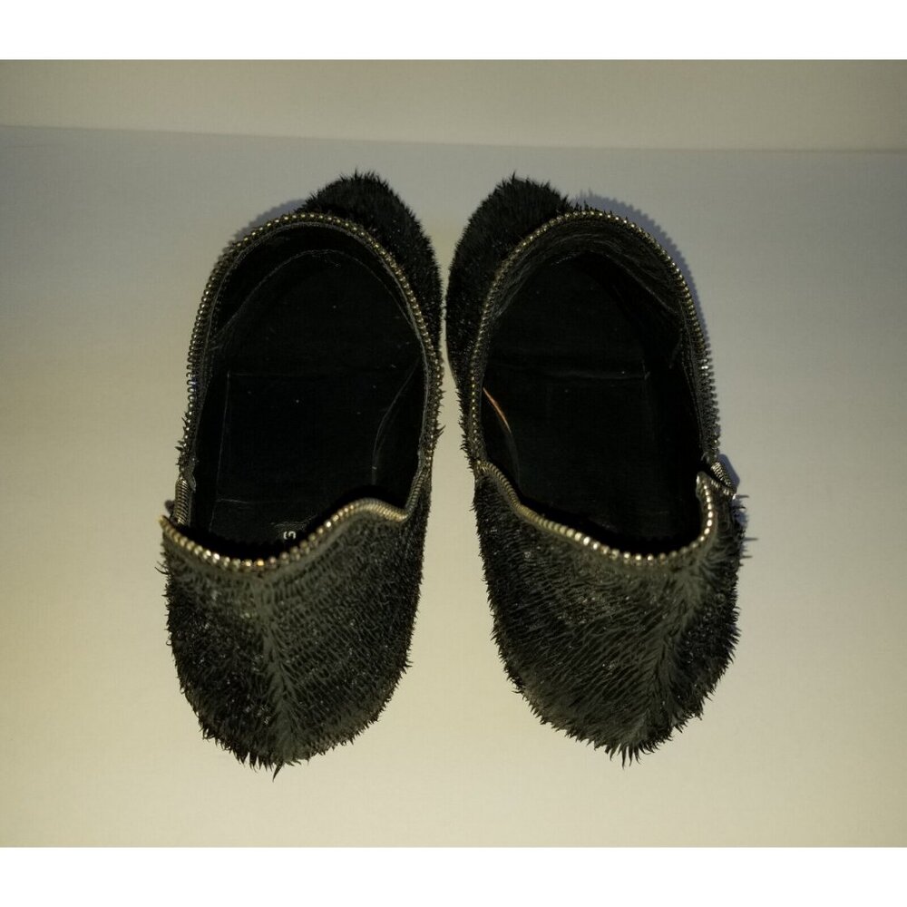 BAKERS ELITE Black Settle Frayed Leather Ankle Booties 39 8.5 Heeled Zipper Trim - Picture 8 of 12